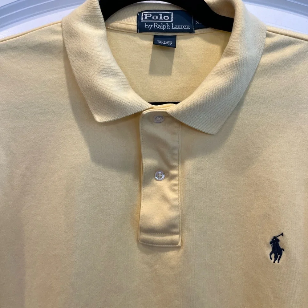 Ralph Lauren Polo Shirt Yellow Classic Fit Men’s XL Preppy Summer Staple